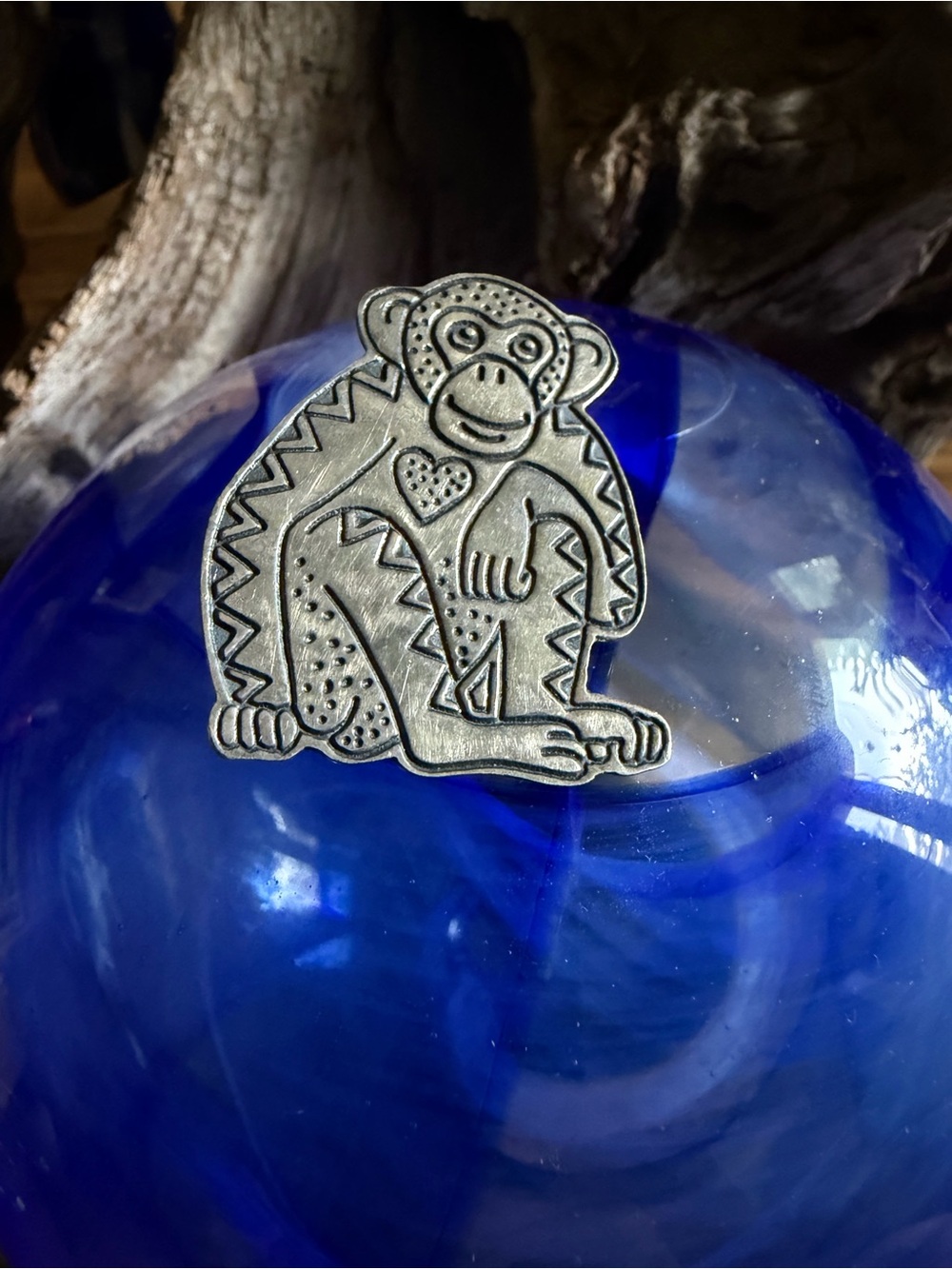 Sterling Silver Monkey Accent Brooch